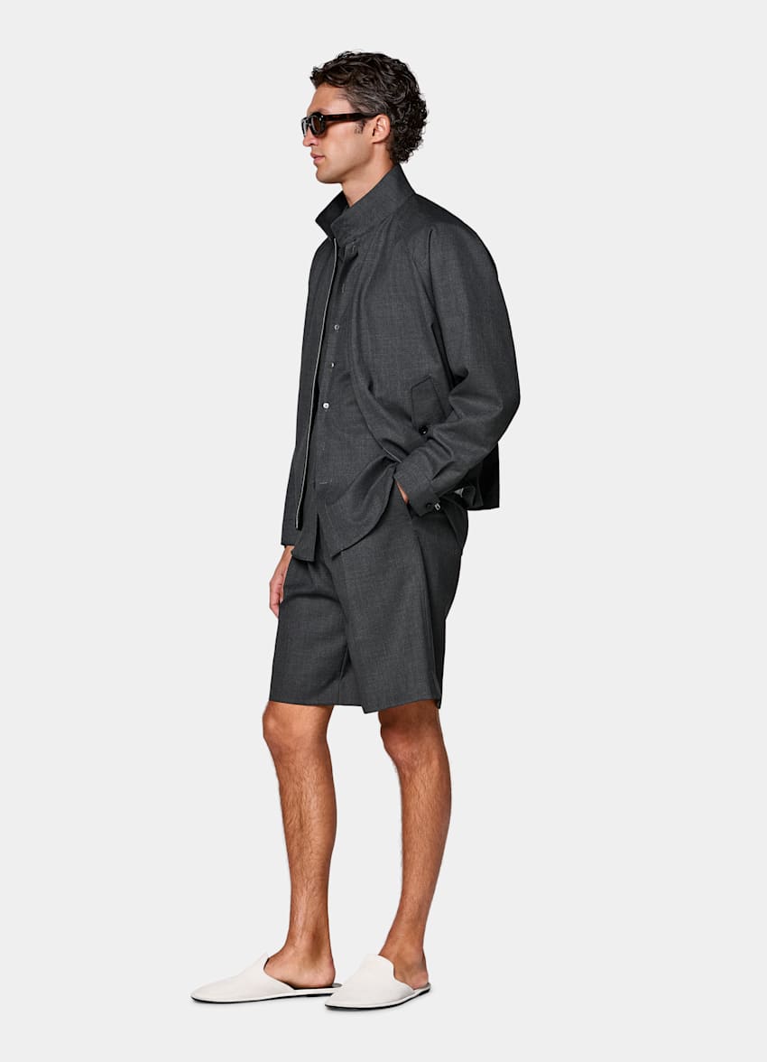 Dark Grey Raglan Bomber Jacket