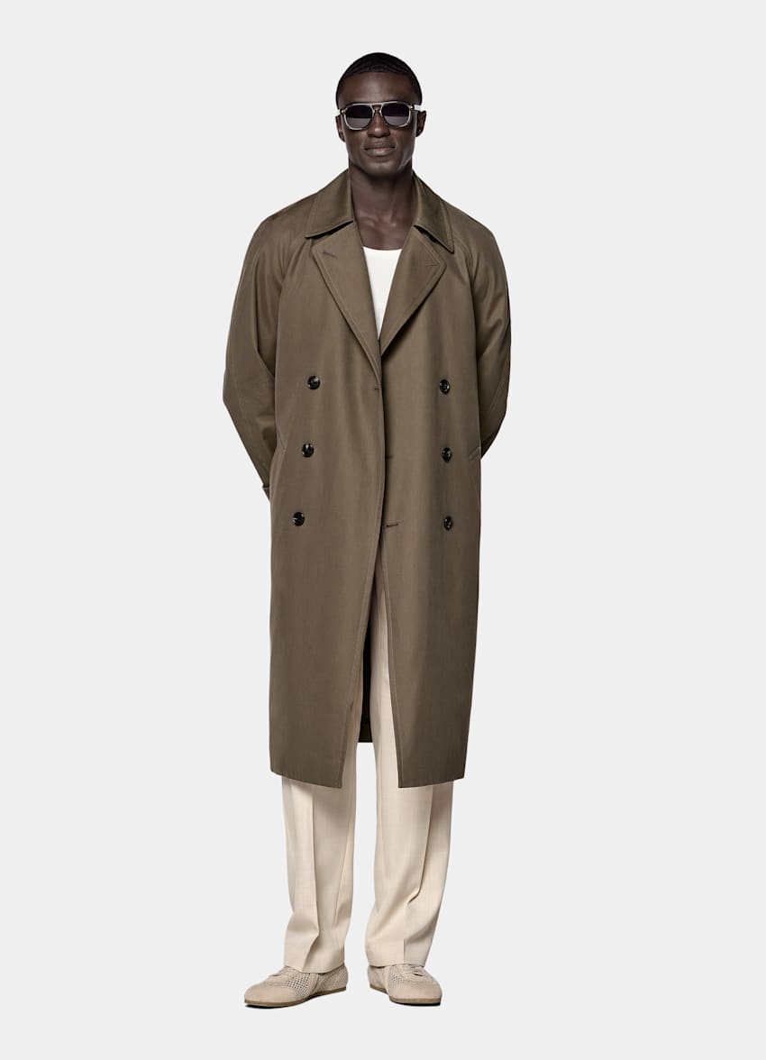 Gabardina verde medio