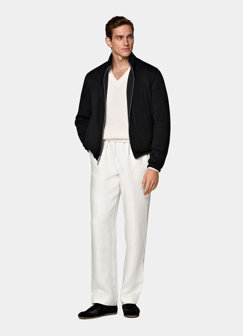 Black Reversible Bomber Jacket