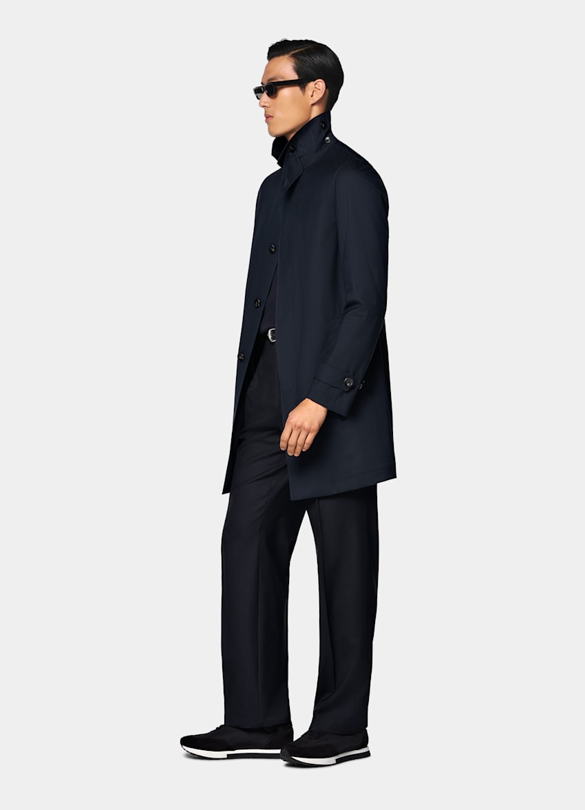 Manteau imperméable bleu marine