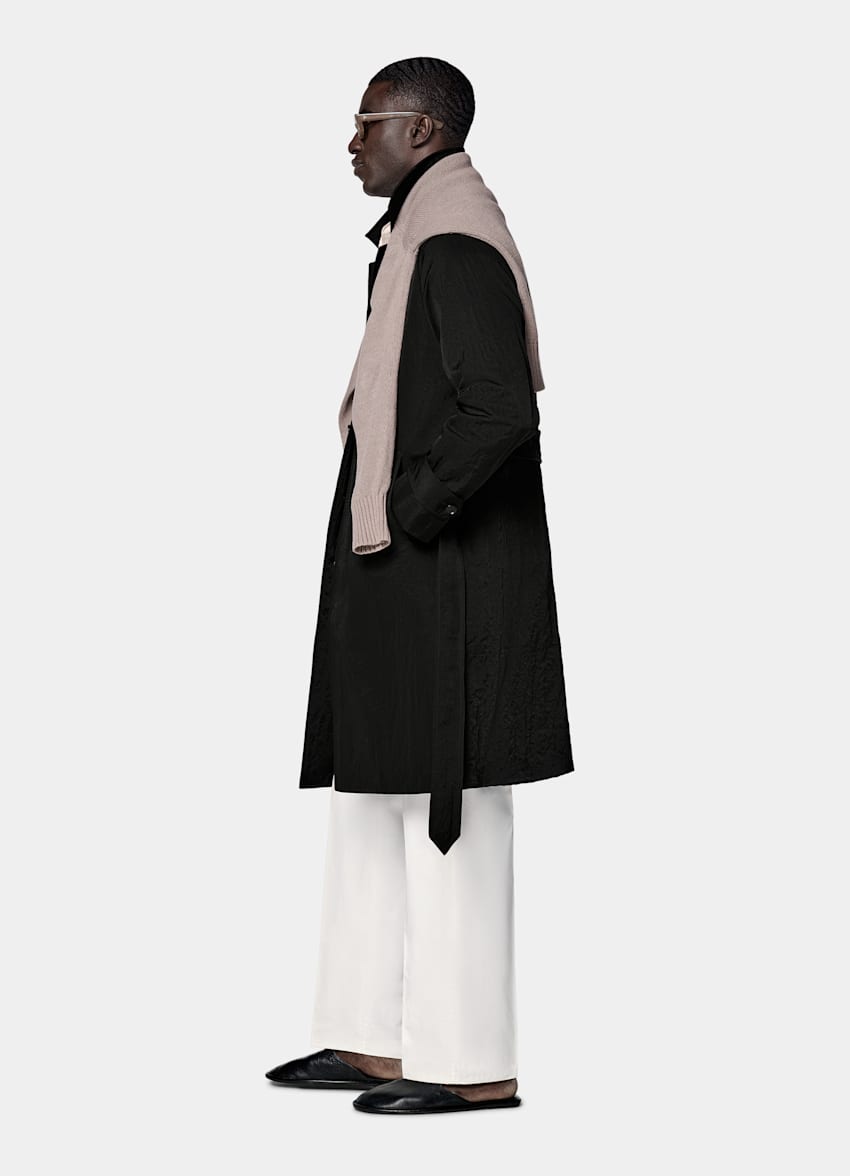 Black Belted Trench Coat