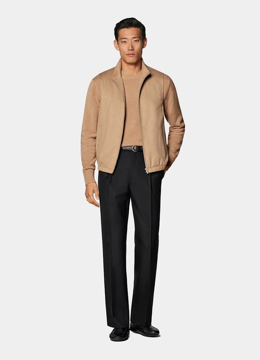 Veste sans manches zippée marron moyen