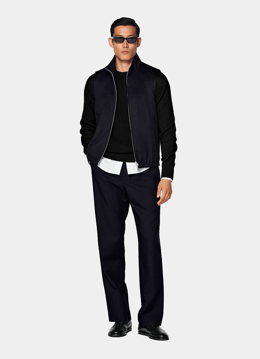 Navy Zip Vest