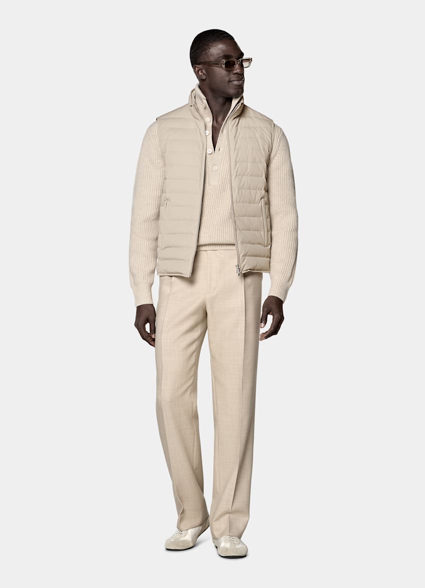 Taupe Down Zip Vest