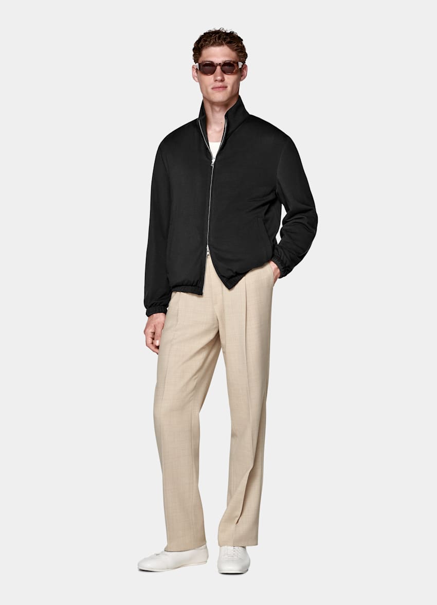 Black Reversible Bomber Jacket