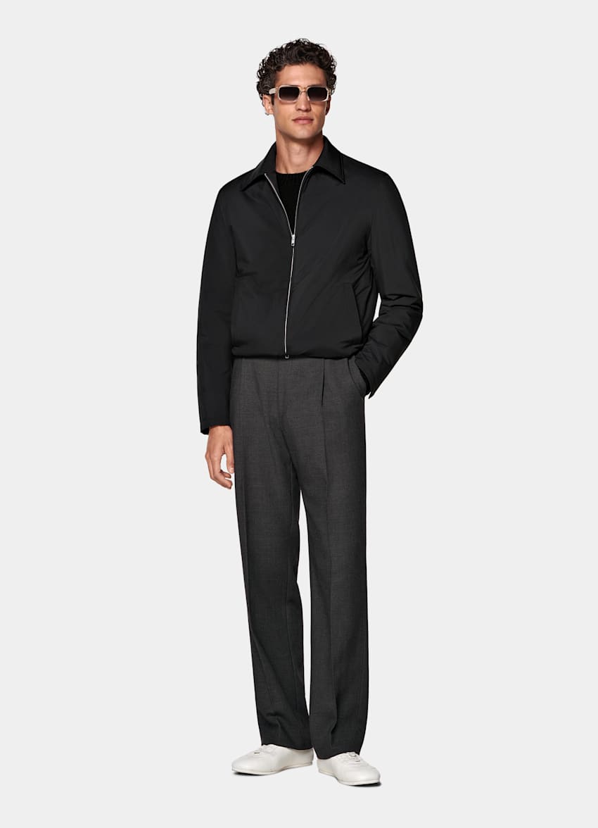 Black Down Bomber Jacket