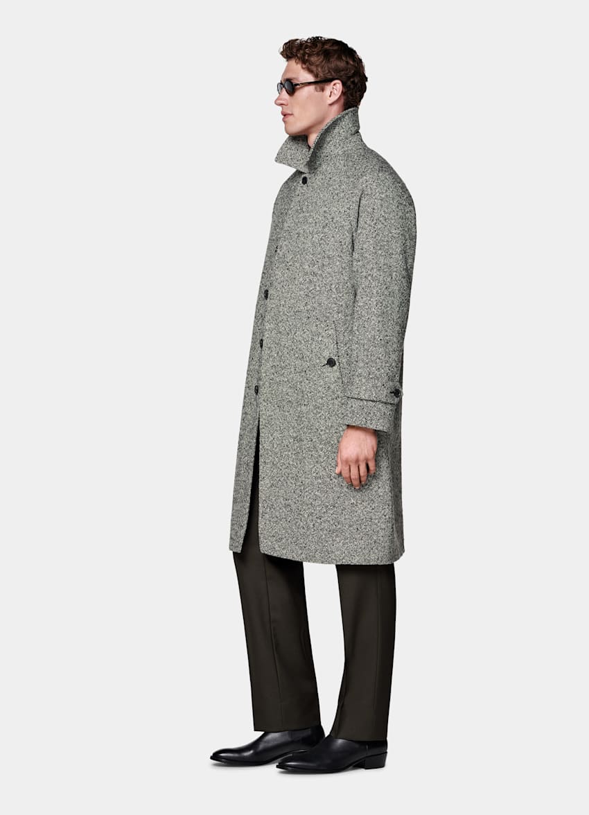 Black Relaxed Raglan Overcoat