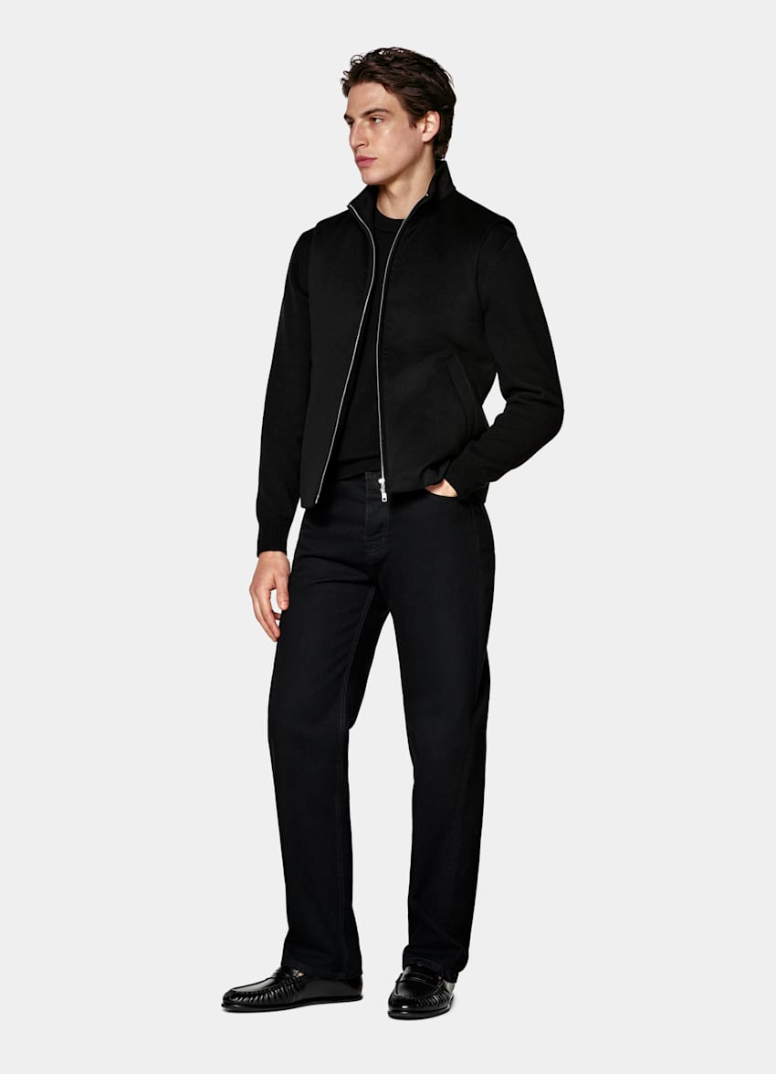 Black Padded Zip Vest