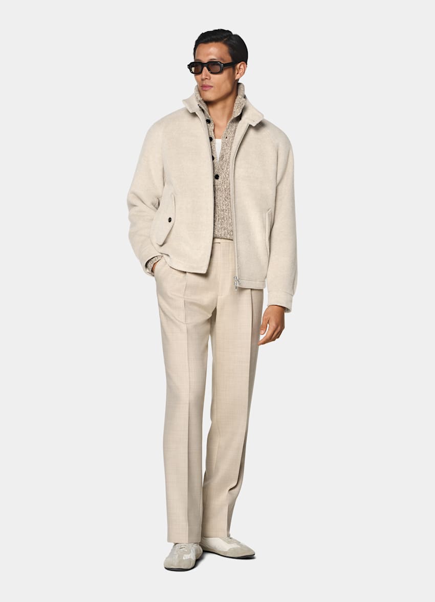 Light Taupe Raglan Bomber Jacket