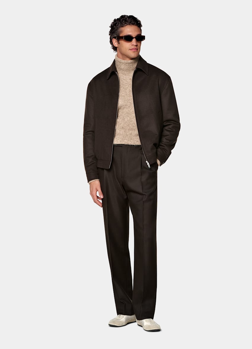 Dark Brown Bomber Jacket