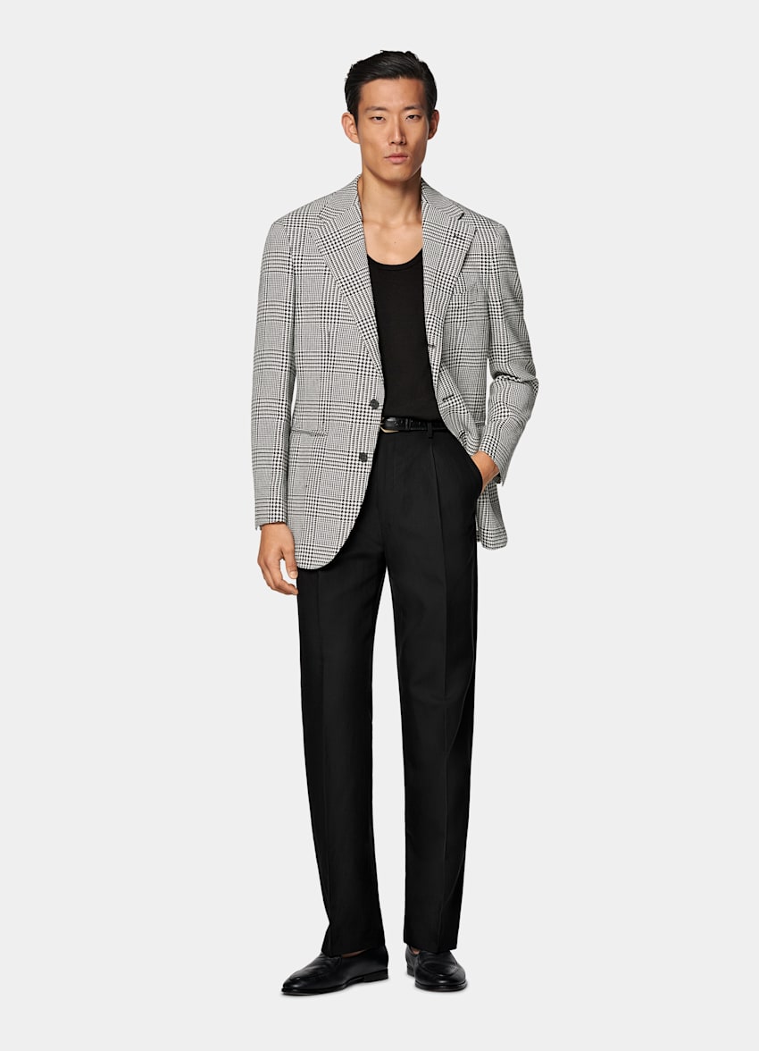 Blazer Roma negro a cuadros corte Relaxed