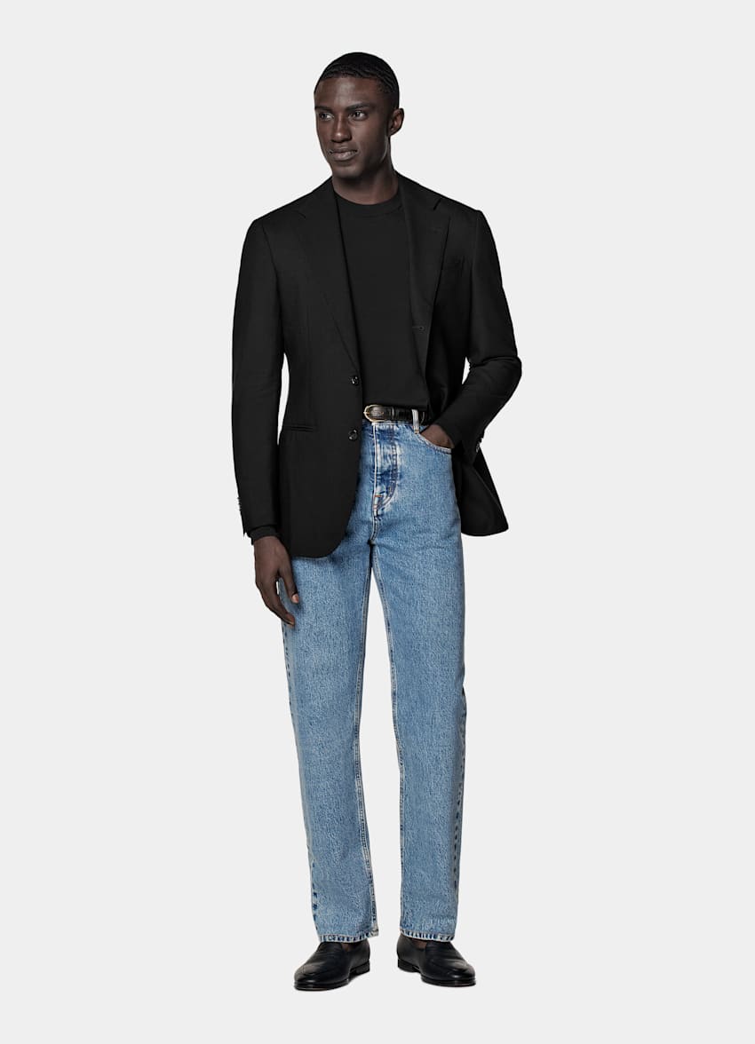 Blazer de traje Havana negro corte Tailored