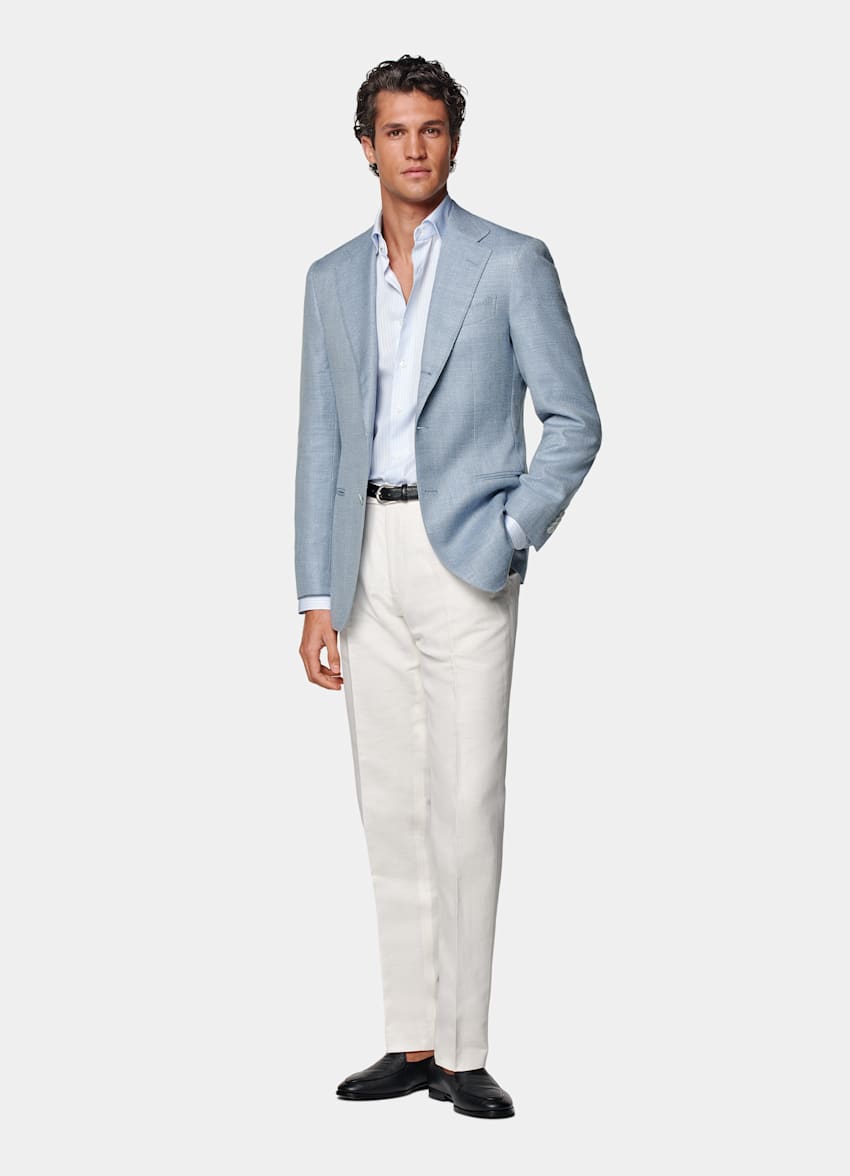 Blazer Havana azul claro corte Tailored