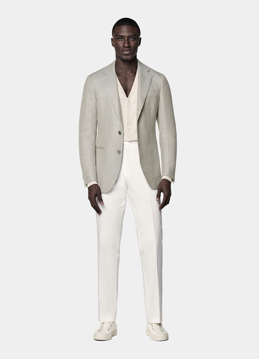 Blazer Havana verde intermedio corte Tailored