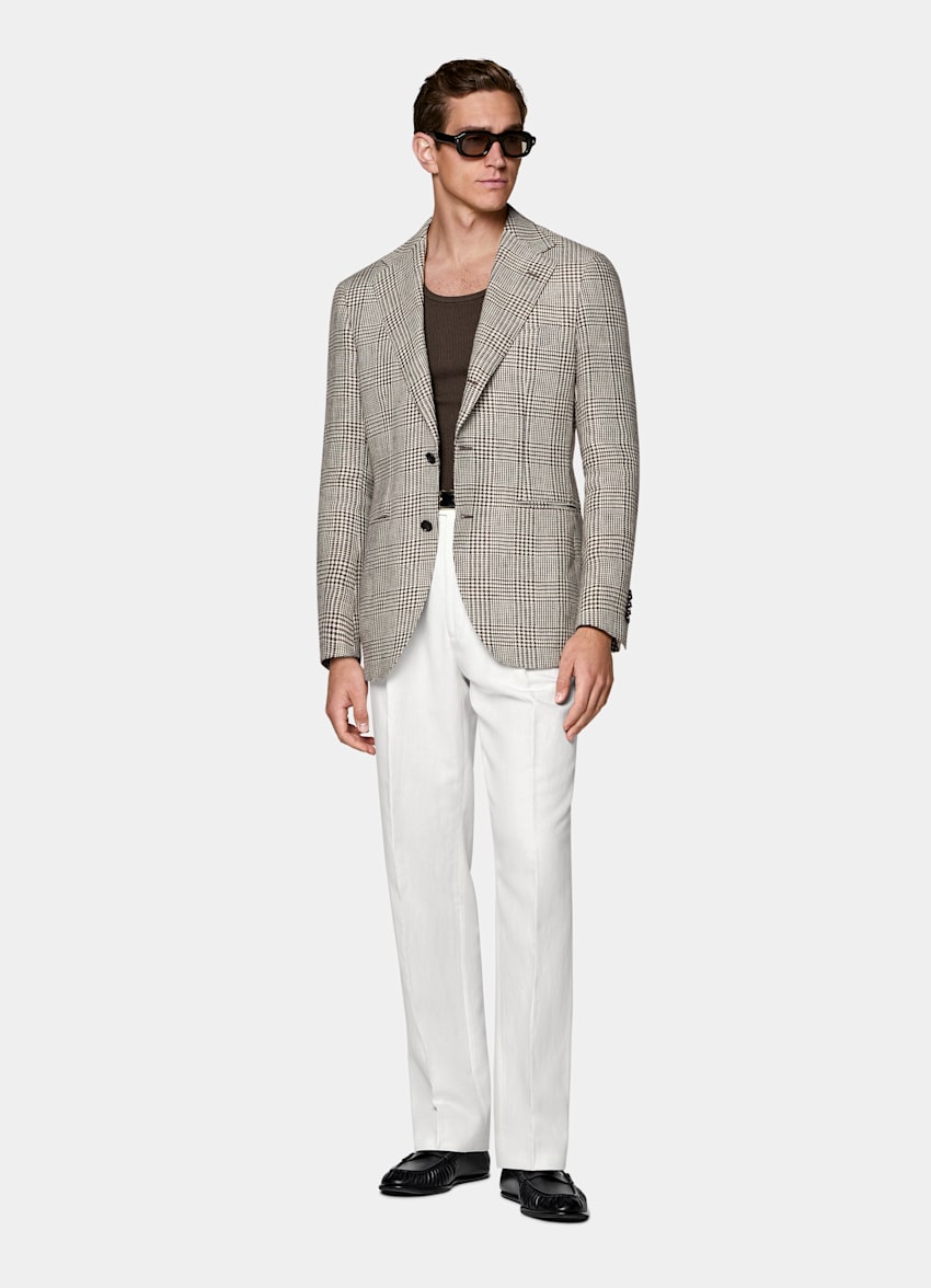 Blazer Roma coupe Relaxed marron moyen &agrave; carreaux