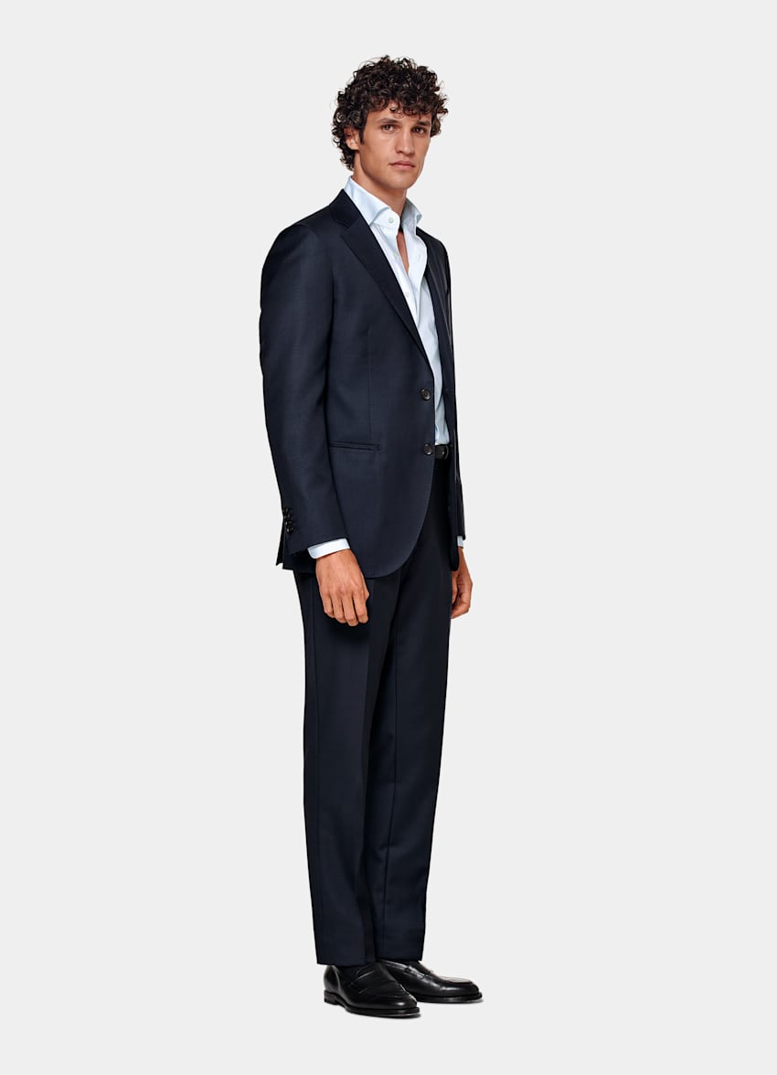 Navy Tailored Fit Lazio Suit Jacket