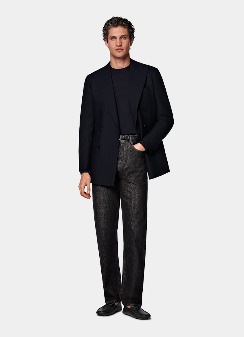 Blazer de traje Havana azul marino corte Tailored