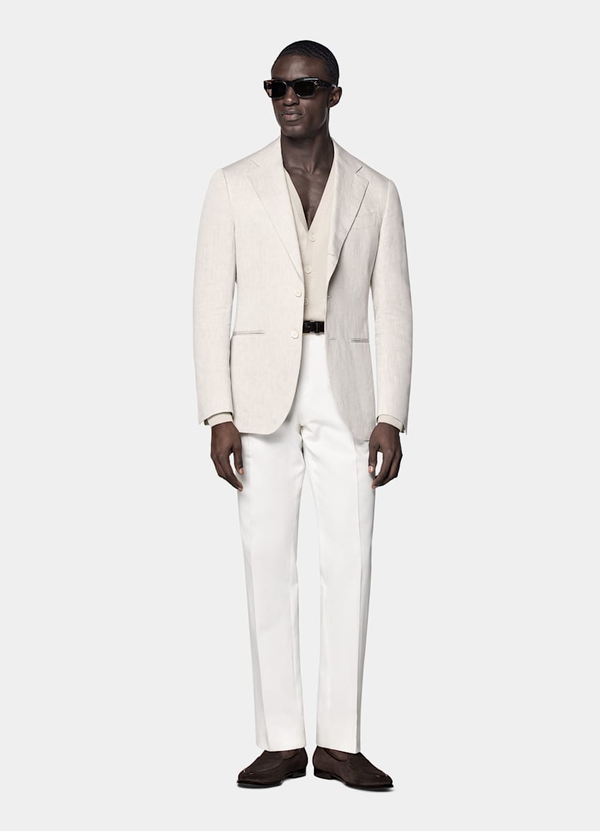 Blazer de traje Havana gris topo corte Tailored