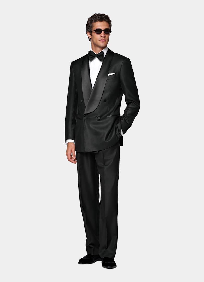 Black Striped Tailored Fit Milano Dinner Jacket