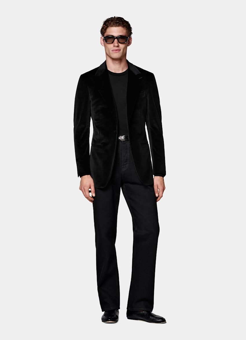 블랙 테일러드 핏 Havana 디너 재킷