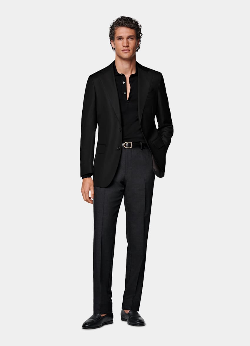Black Tailored Fit Havana Suit Jacket
