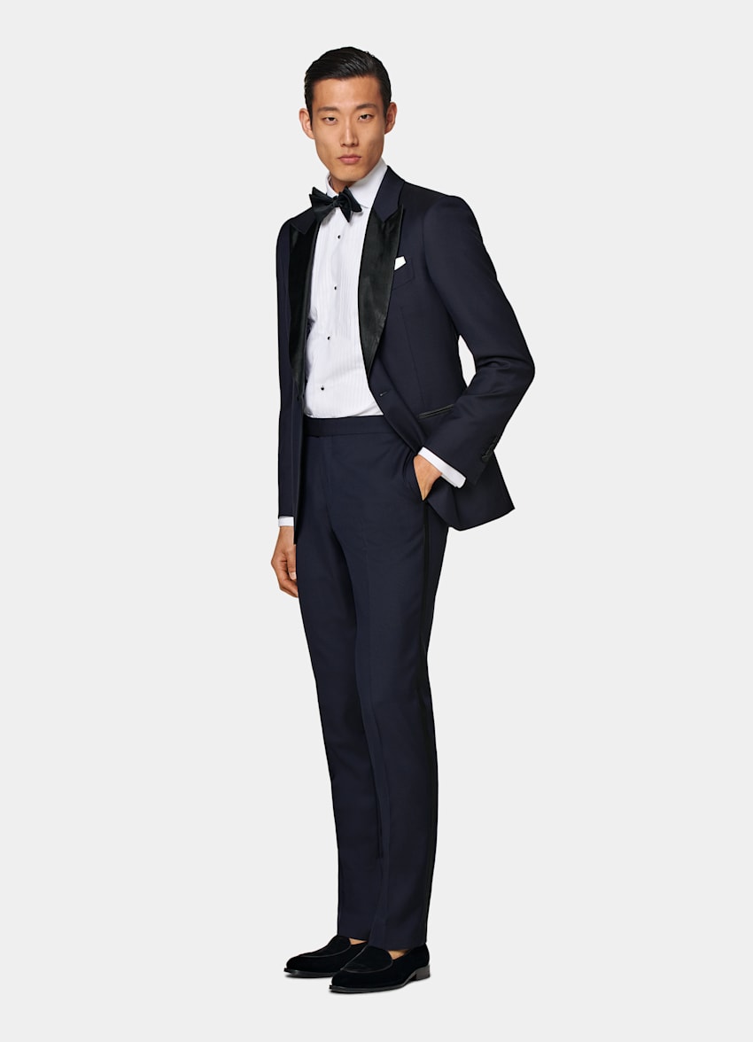 Navy Tailored Fit Lazio Dinner Jacket