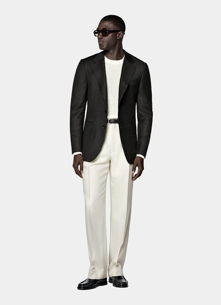 Blazer Milano verde oscuro pata de gallo corte Tailored