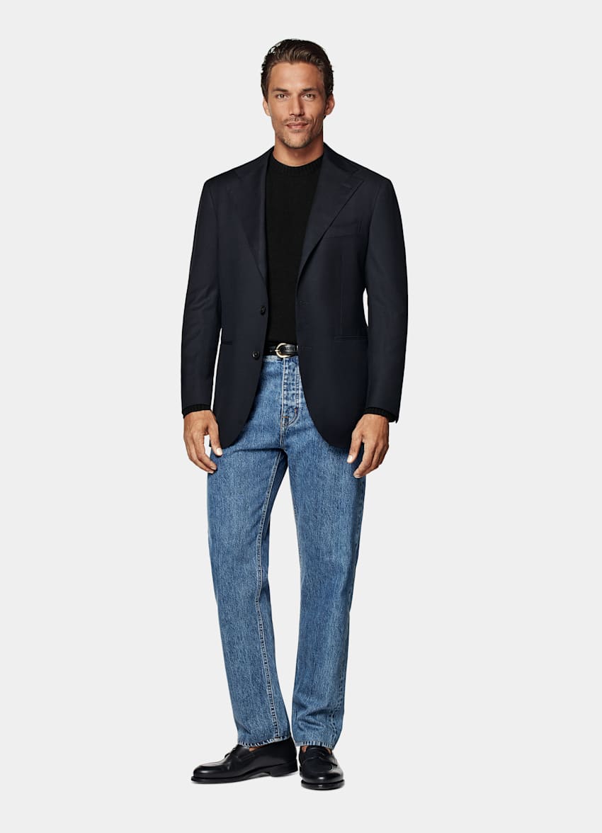 Navy Relaxed Fit Roma Blazer