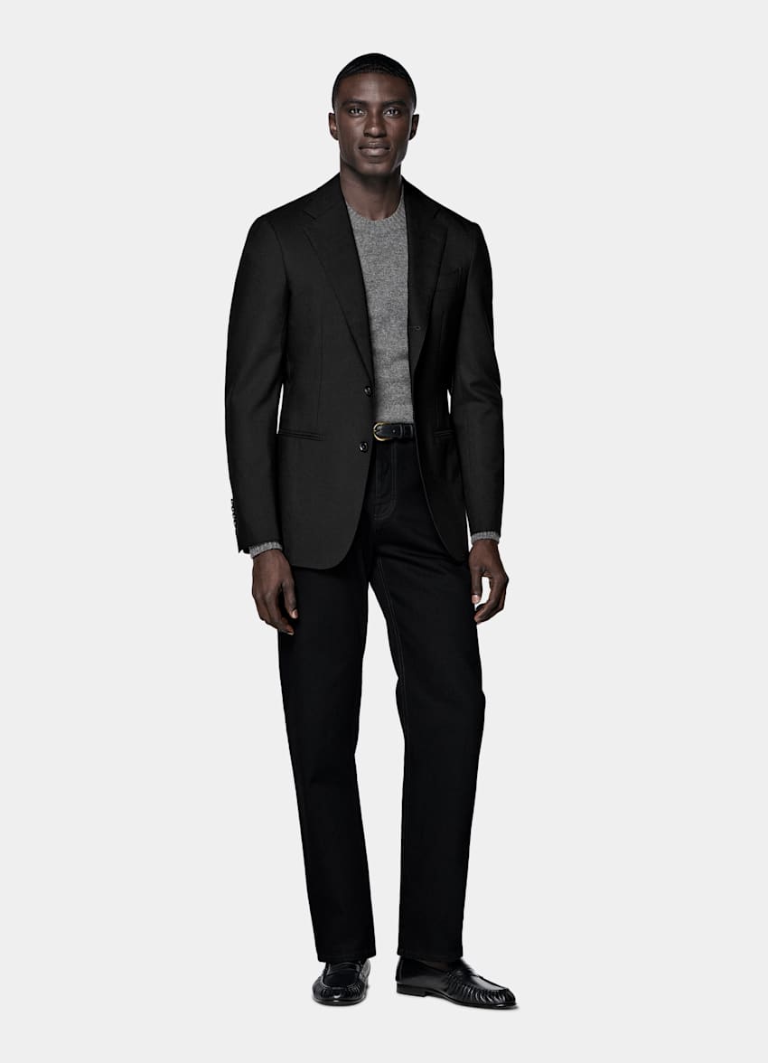Black Tailored Fit Havana Suit Jacket
