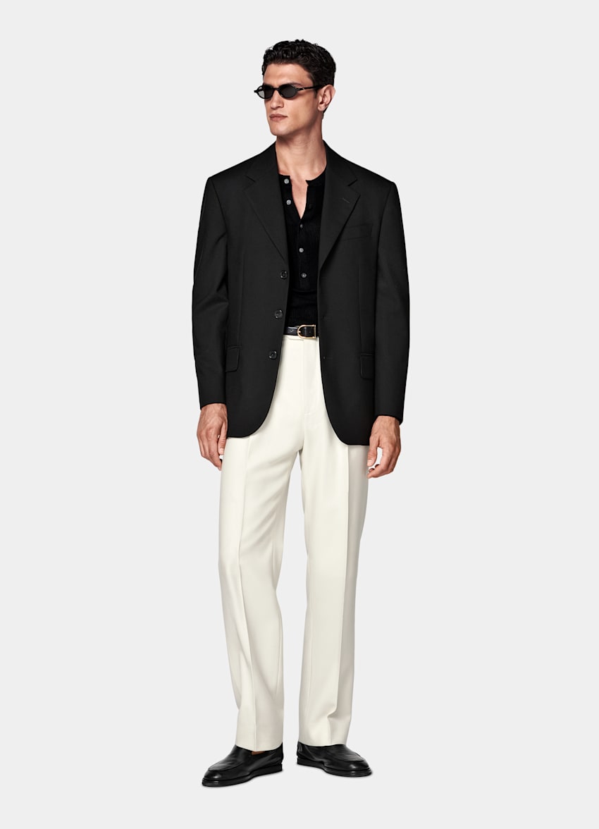 Black Relaxed Fit Roma Suit Jacket