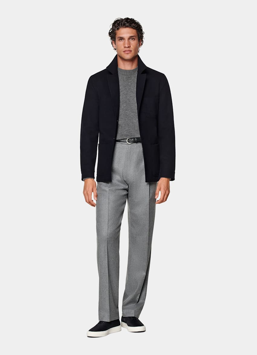 Navy Relaxed Fit Shirt-Jacket