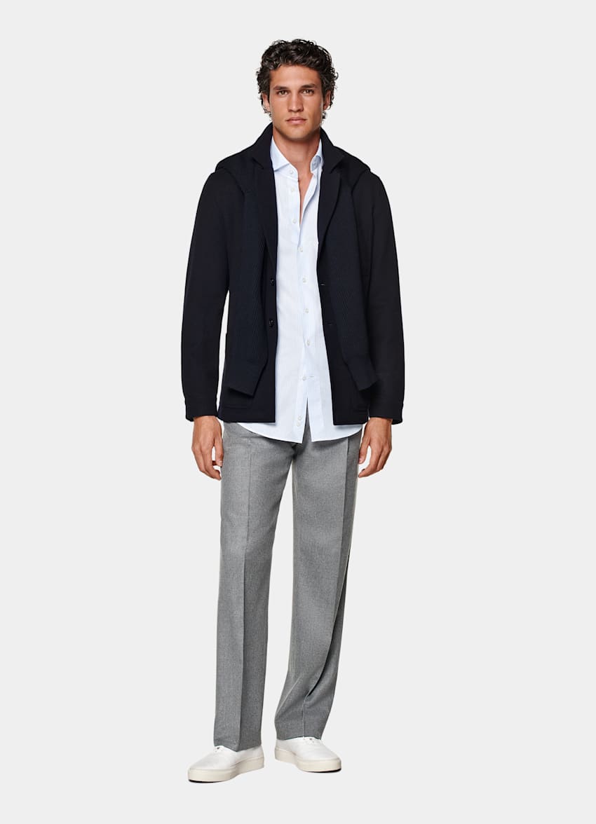 Chaqueta camisa azul marino corte Relaxed