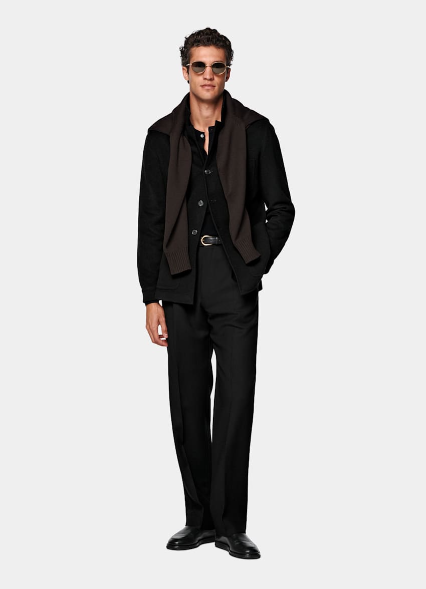 Black Relaxed Fit Shirt-Jacket