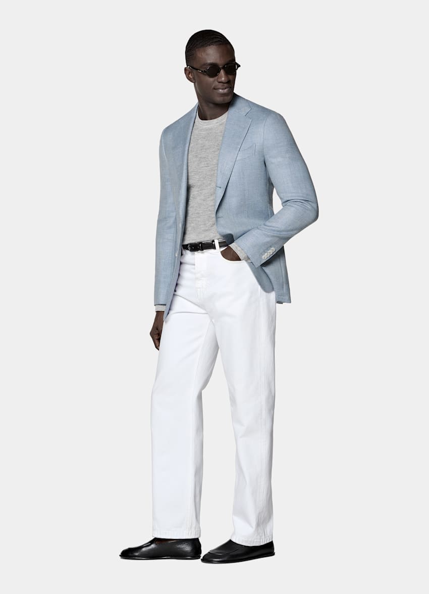 Blazer Havana azul claro corte Tailored