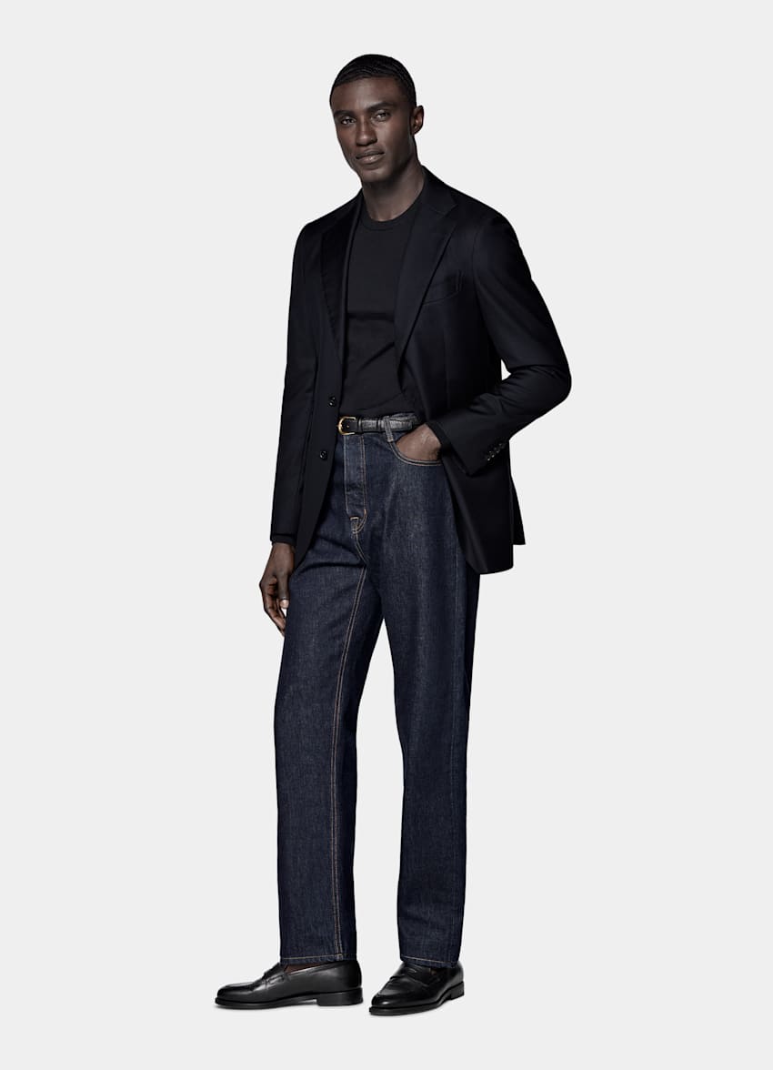 Navy Tailored Fit Havana Suit Jacket