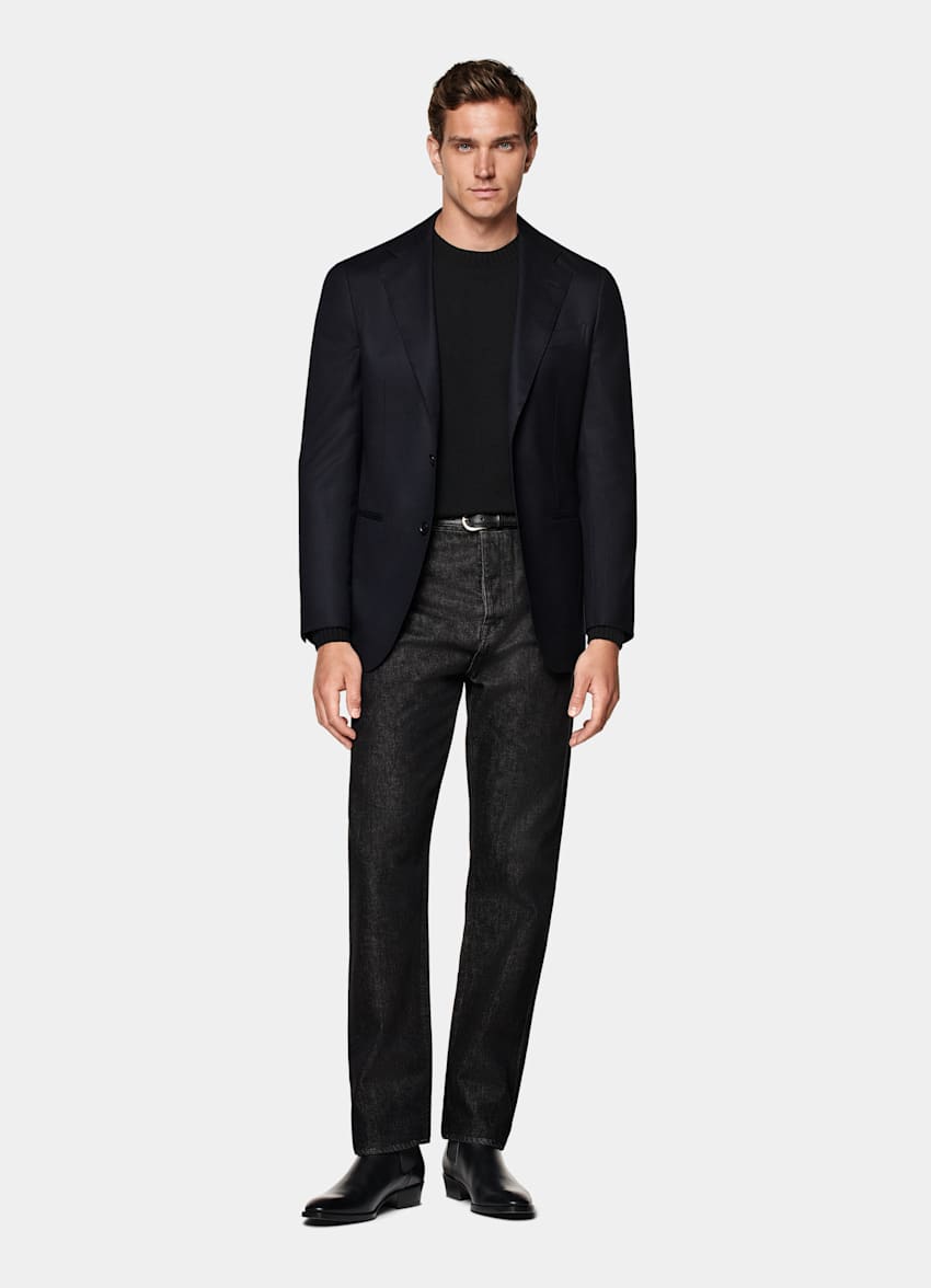 Blazer de traje Havana azul marino corte Tailored