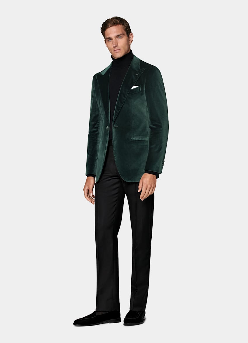 Dark Green Tailored Fit Havana Dinner Jacket
