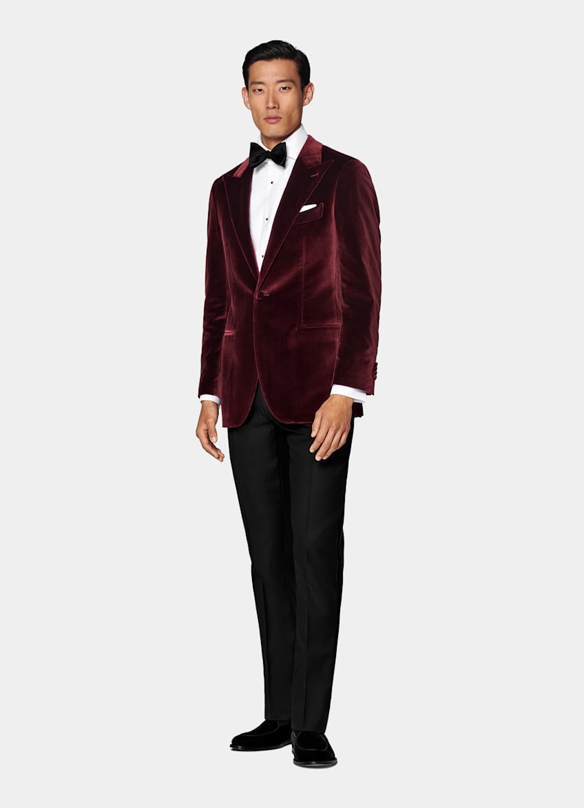 Burgundy Tailored Fit Havana Dinner Jacket