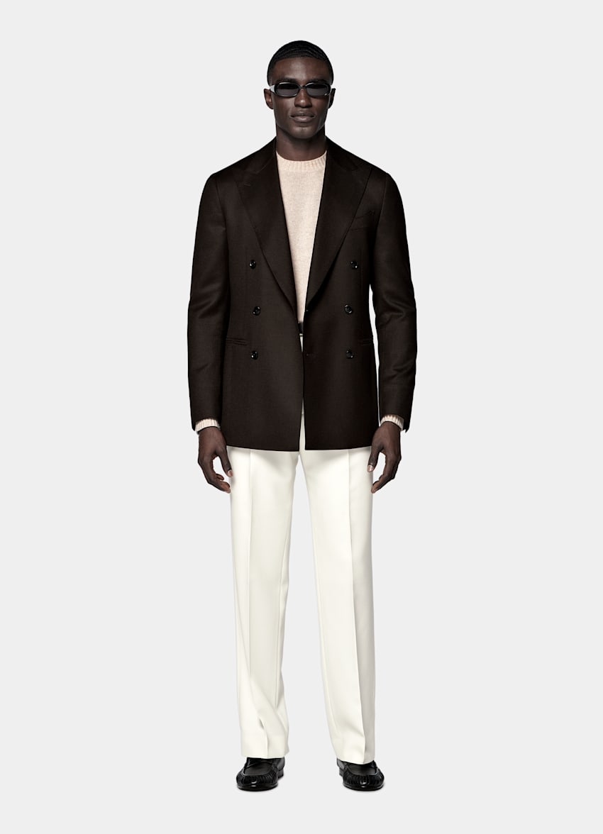 Dark Brown Tailored Fit Havana Suit Jacket