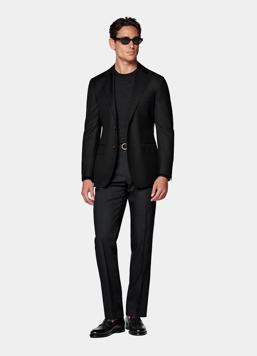 Black Tailored Fit Havana Suit Jacket