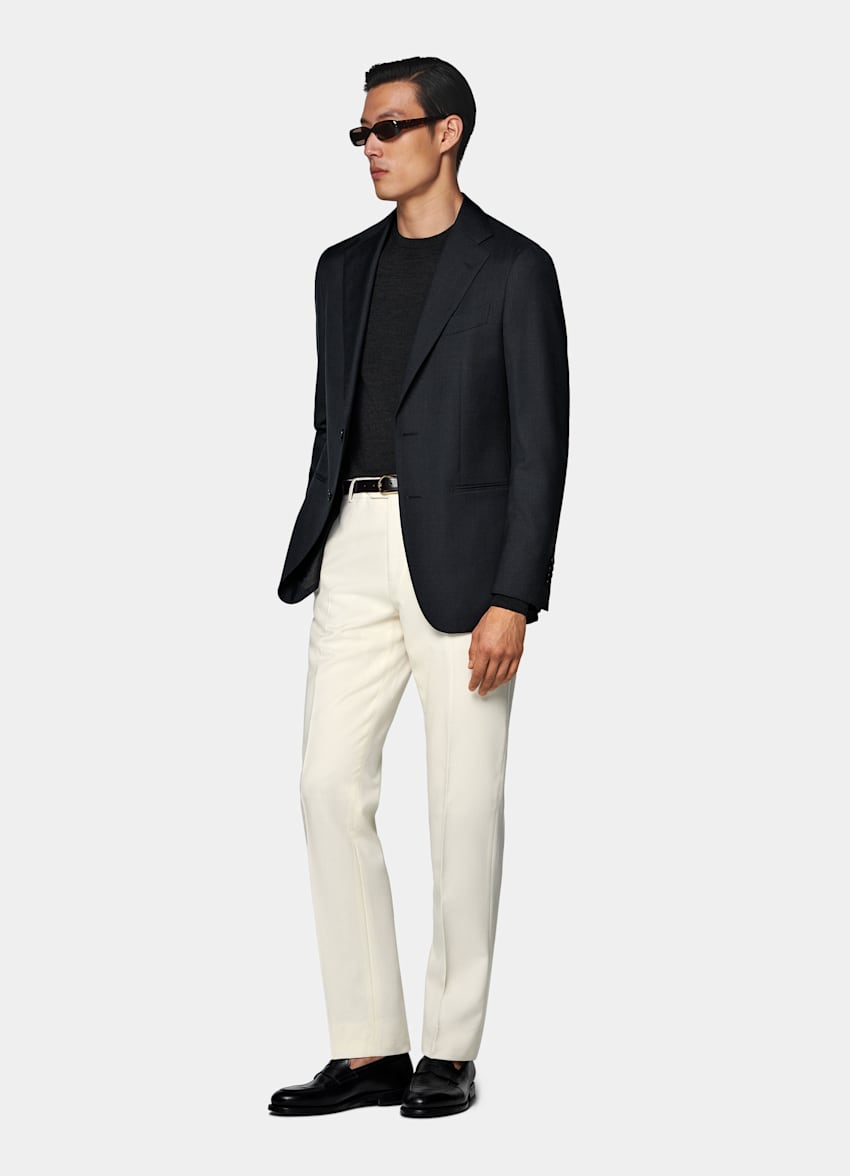 Dark Grey Tailored Fit Havana Suit Jacket