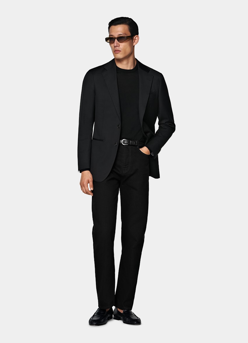 Black Tailored Fit Havana Suit Jacket
