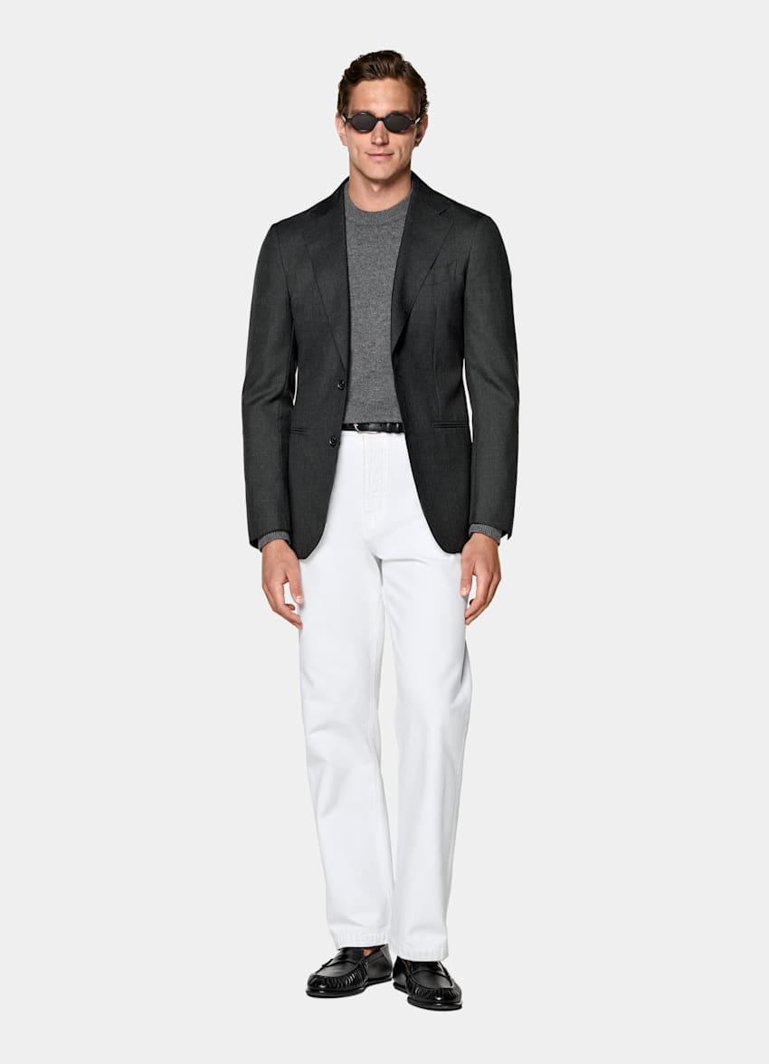 Dark Grey Perennial Tailored Fit Havana Suit Jacket