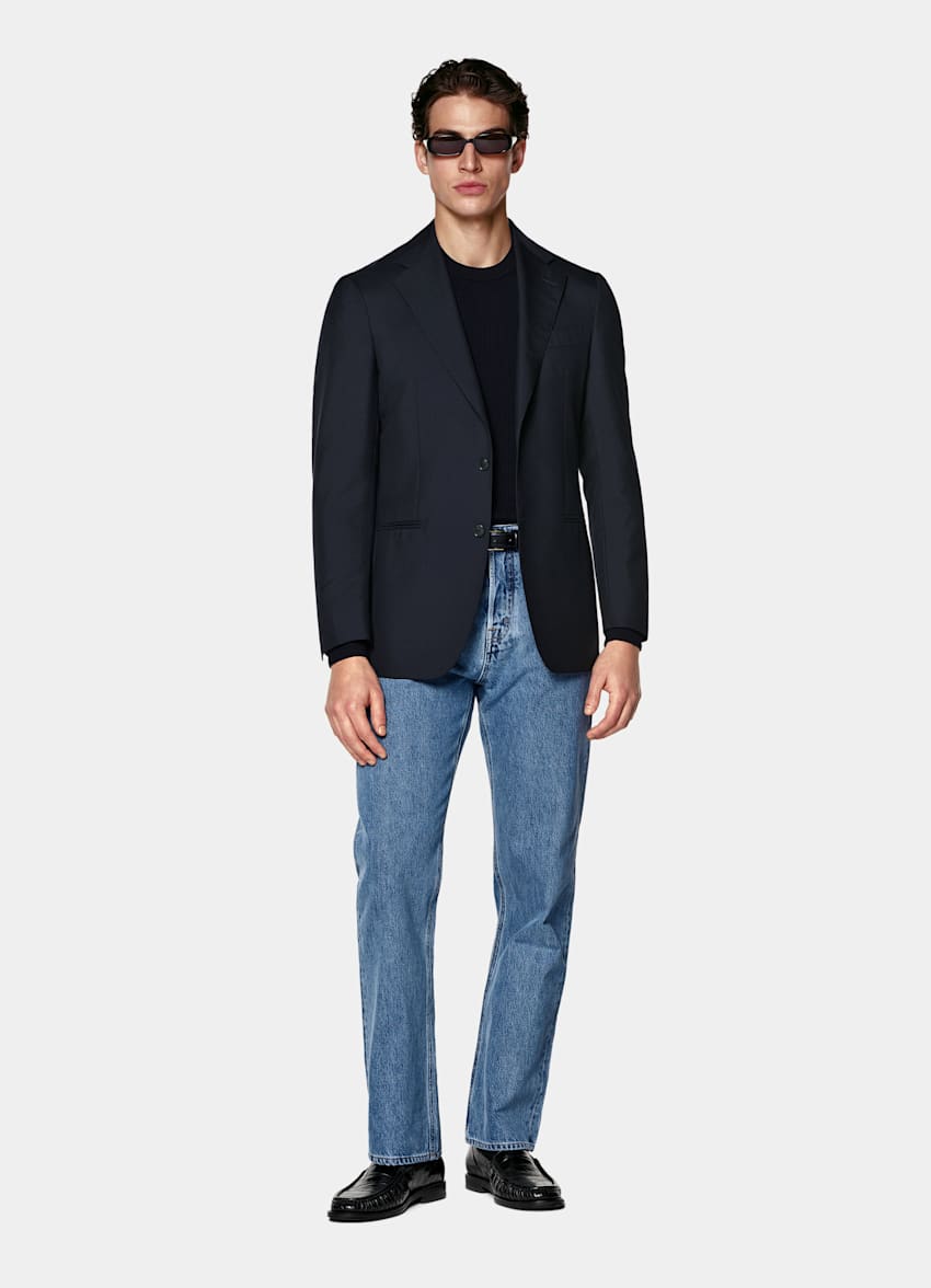 Navy Perennial Tailored Fit Havana Suit Jacket