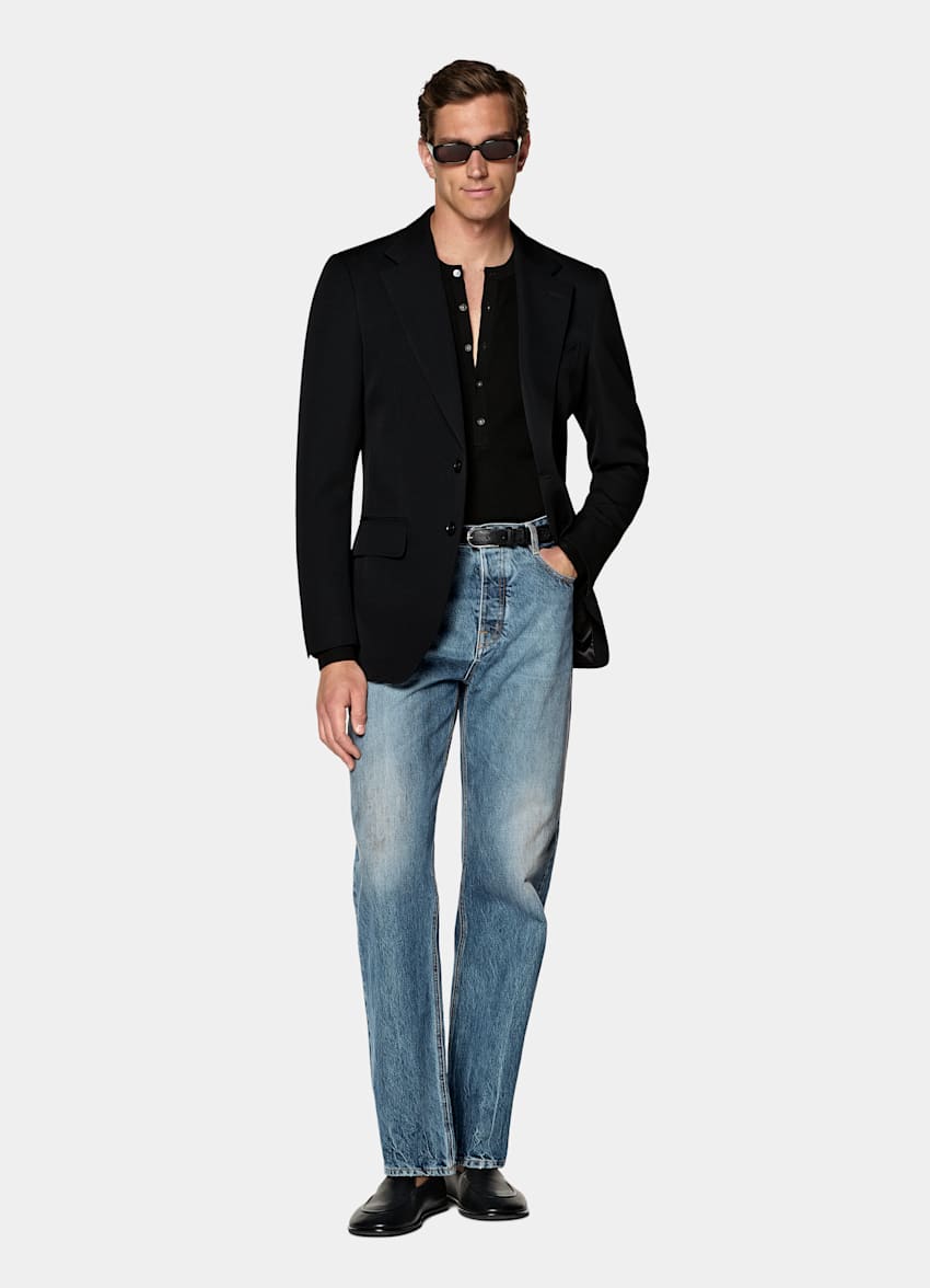 Black Tailored Fit Milano Suit Jacket