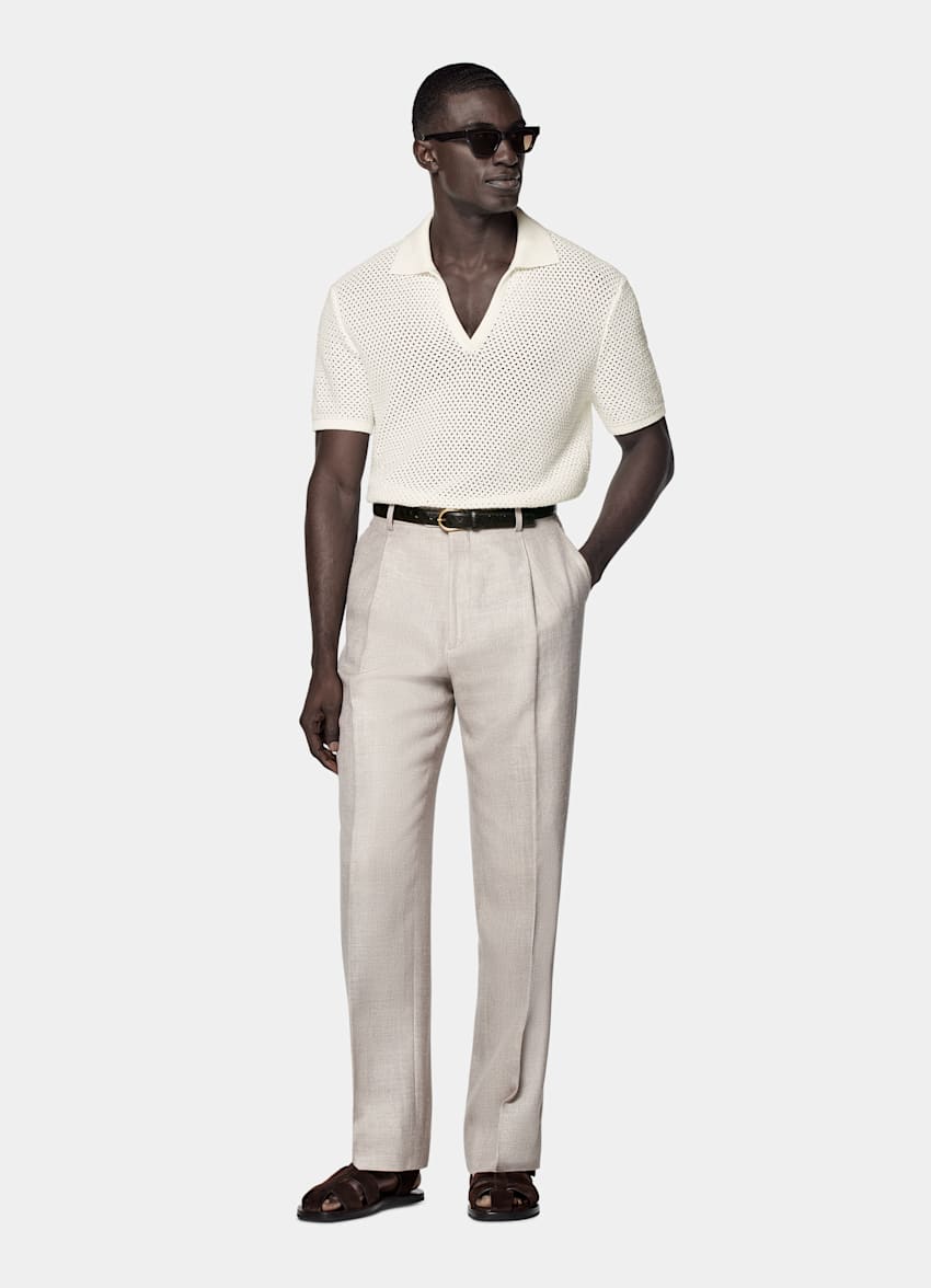 Polo color crudo sin botones crochet
