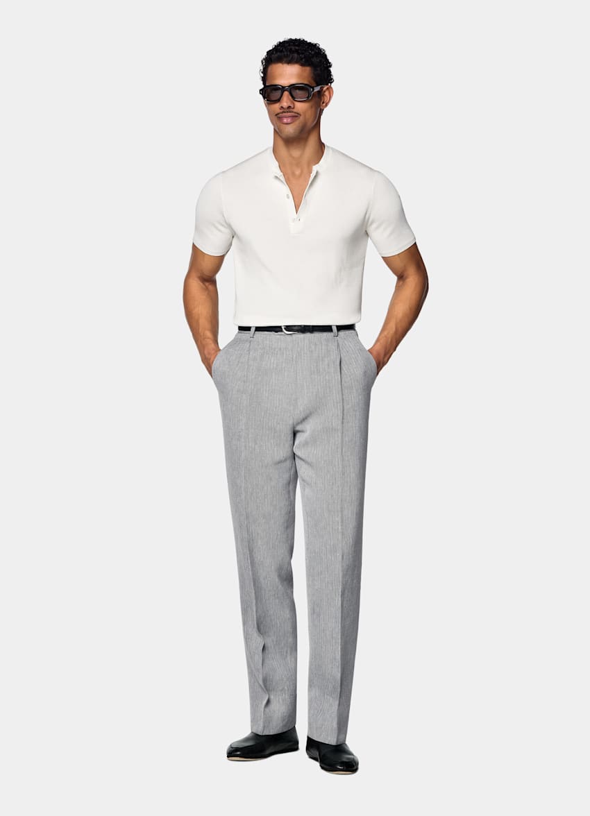 Off-White Ribbed Short Sleeve Henley