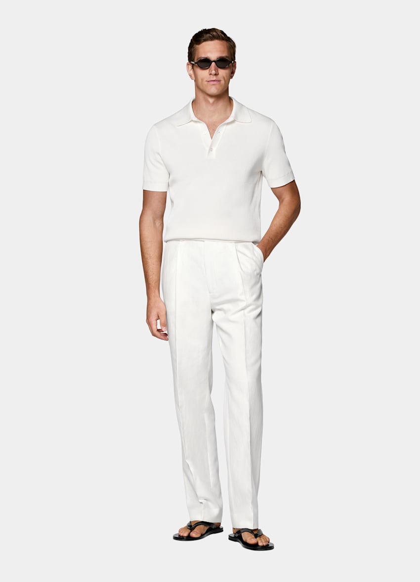 Off-White Ribbed Polo