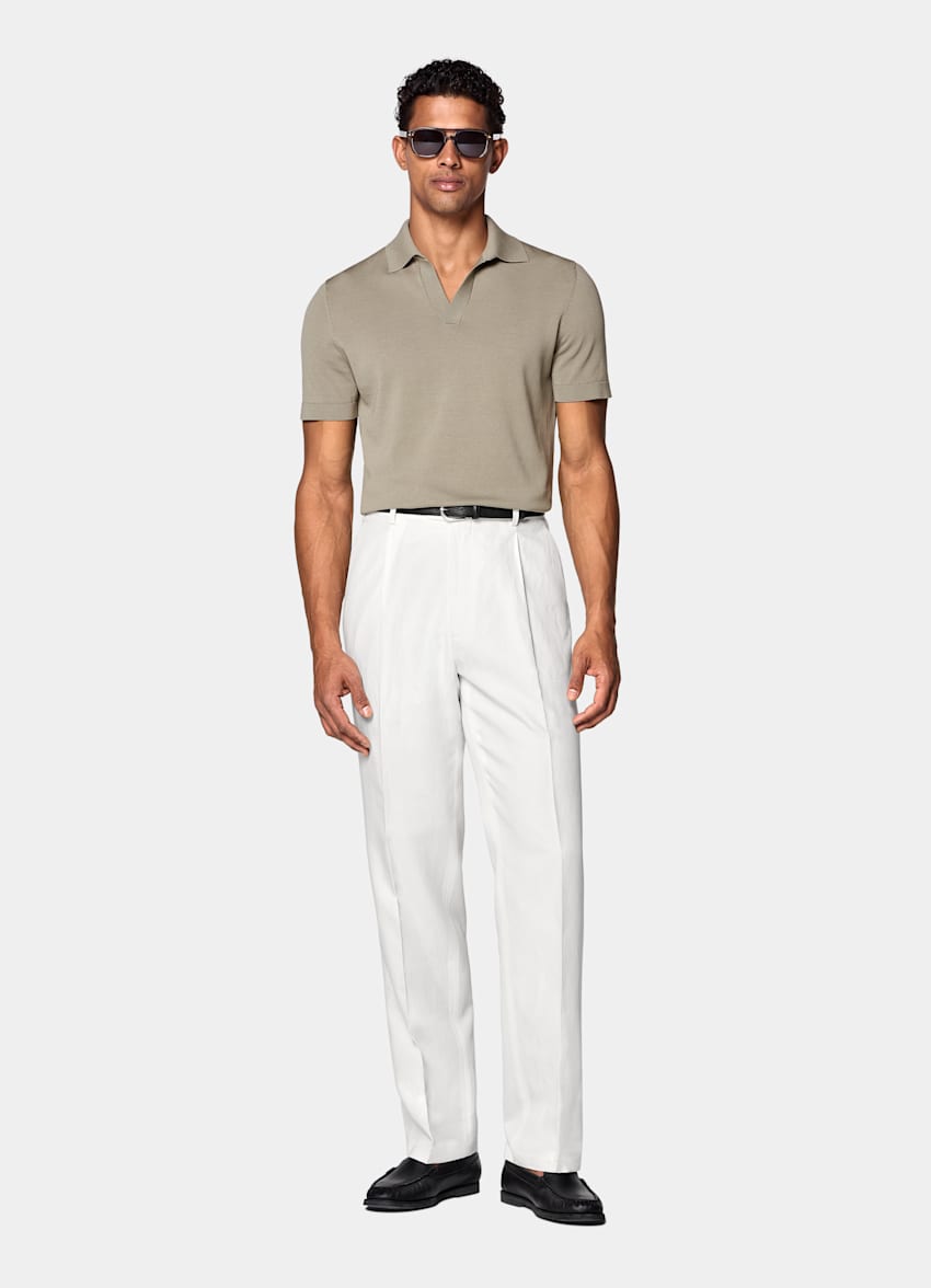 Green Buttonless Polo