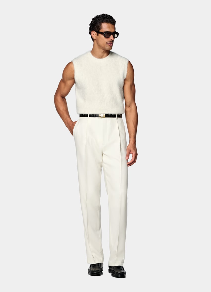 Off-White Shaggy Sleeveless Crewneck